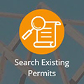 screen capture: Search Existing Permits button